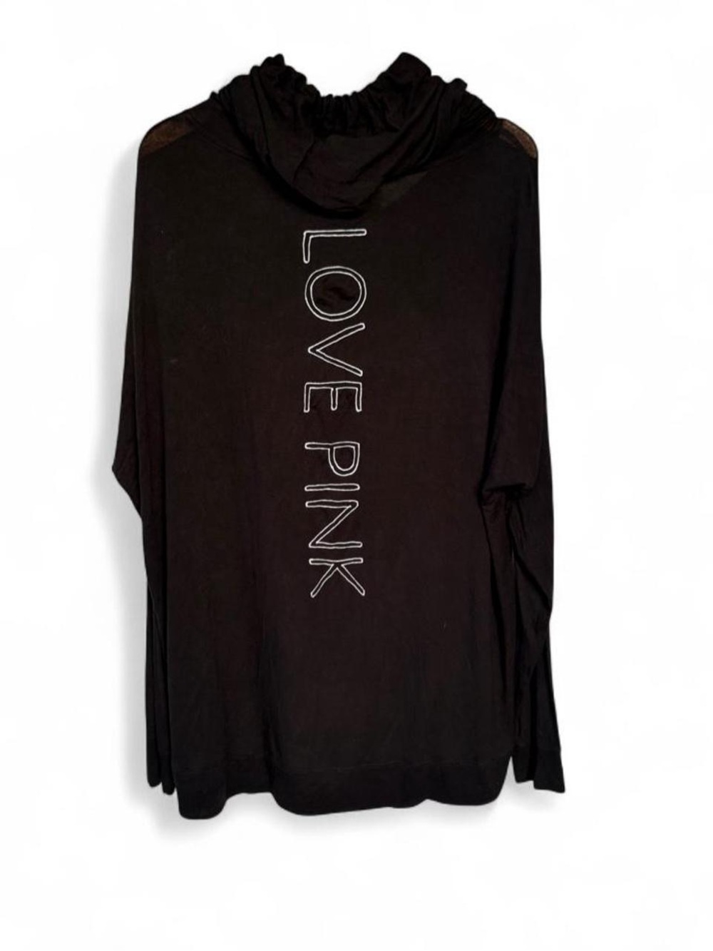 Victoria's Secret PINK hoodie black long sleeve oversized lightweight top Large